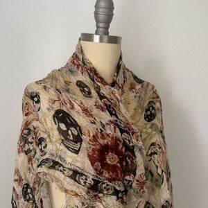 Alexander McQueen Floral Skull Print Women's Scarf